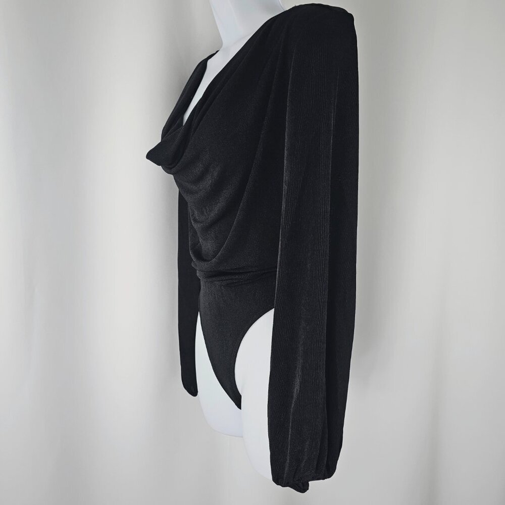 Band Of The Free Black Cowl Neck Long Sleeve Body Suit Women's Size Small NWT - Picture 4 of 14